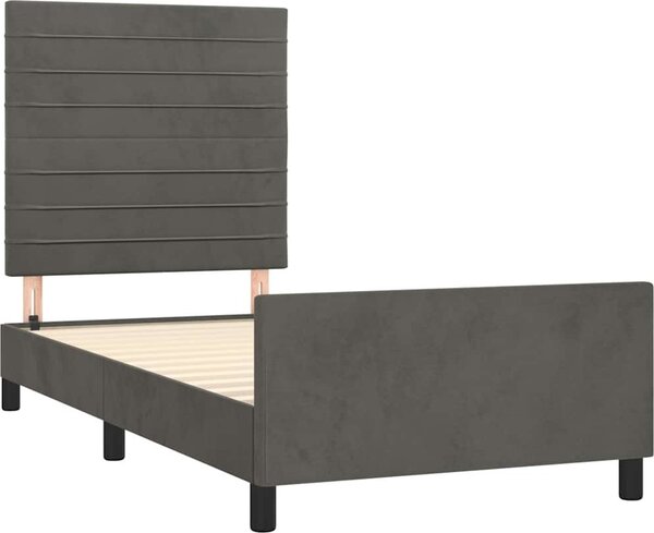 VidaXL Rám postele s čelem 90x200 cm samet [3125795] Barva: Tmavě zelená