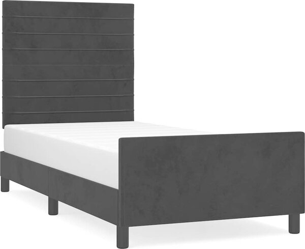 VidaXL Rám postele s čelem 90x200 cm samet [3125795] Barva: Tmavě zelená