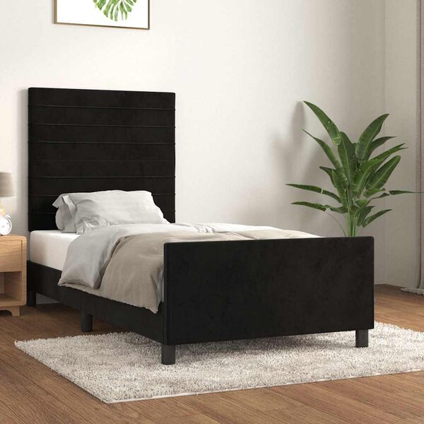 VidaXL Rám postele s čelem 90x200 cm samet [3125795] Barva: Tmavě zelená