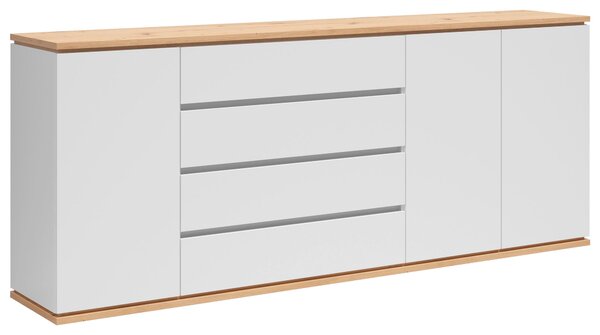 ŠIROKÁ KOMODA, bílá, dub artisan, 230/93/42 cm Xora - Online Only komody, Online Only