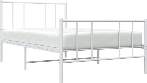 VidaXL Kovový rám postele s hlavovým a nožním čelem 80 x 200 cm [352489] Barva: Bílá