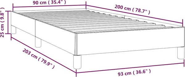 VidaXL Rám postele bez matrací 90x200 cm textil [346690] Barva: Tmavě šedá