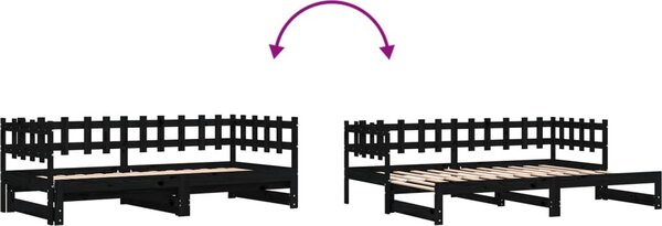 VidaXL Výsuvná postel 2x (90 x 200) cm masivní borovice [840390] Barva: Přírodní