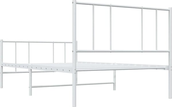 VidaXL Kovový rám postele s hlavovým a nožním čelem 80 x 200 cm [352489] Barva: Bílá
