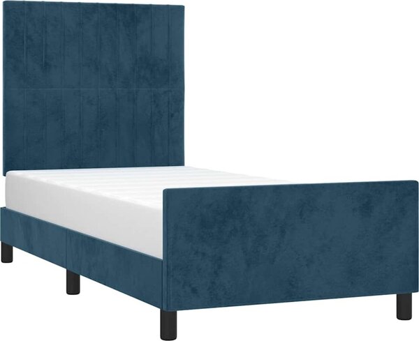 VidaXL Rám postele bez matrace 90 x 200 cm samet [3125856] Barva: Tmavě moddrá