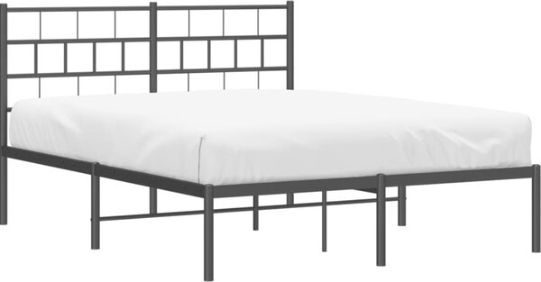 VidaXL Kovový rám postele s čelem 120 x 200 cm [355657] Barva: Černá