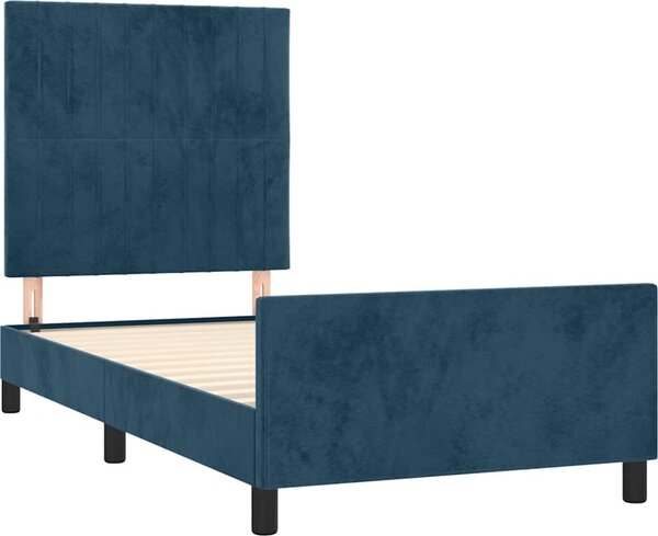 VidaXL Rám postele bez matrace 90 x 200 cm samet [3125856] Barva: Tmavě moddrá