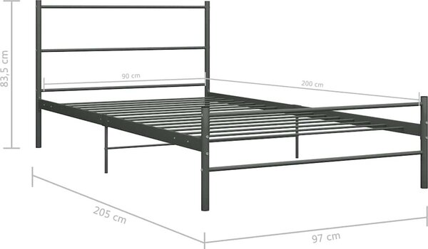 VidaXL Rám postele kovový 90 x 200 cm [286493] Barva: Černá