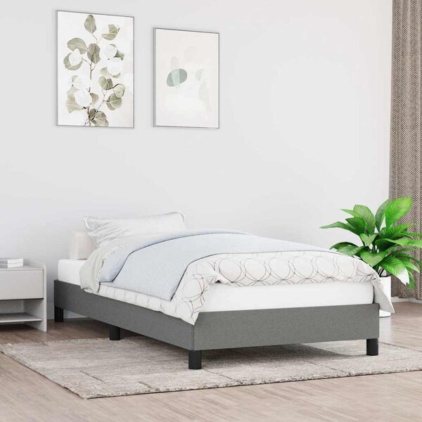 VidaXL Rám postele bez matrací 90x200 cm textil [346690] Barva: Tmavě šedá