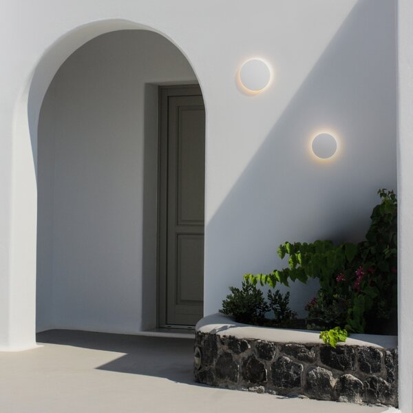 Bílé kovové venkovní nástěnné LED světlo Nova Luce Copper 18 cm