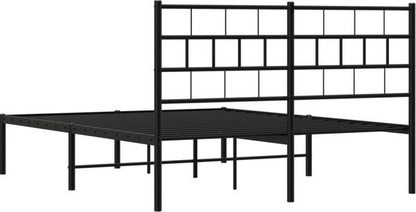 VidaXL Kovový rám postele s čelem 120 x 200 cm [355657] Barva: Černá