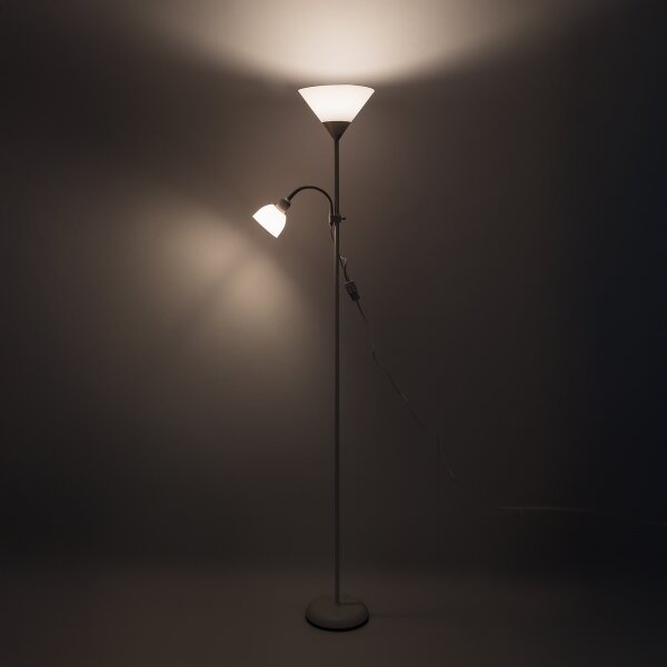 Brilagi - Stojací lampa ARIANA 1xE27/100W/230V + 1xE14/25W bílá