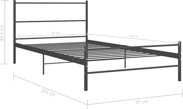 VidaXL Rám postele kovový 90 x 200 cm [286493] Barva: Černá