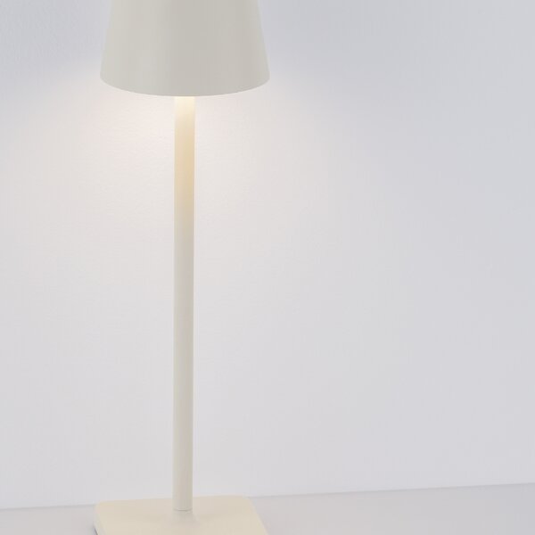 Bílá kovová nabíjecí stolní LED lampa Nova Luce Deck