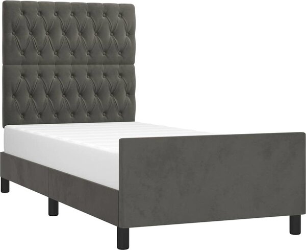VidaXL Rám postele bez matrace 90 x 190 cm samet [3125911] Barva: Tmavě šedá