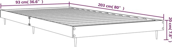 VidaXL Rám postele 90 x 200 cm kompozitní dřevo [832271] Barva: hnědý dub