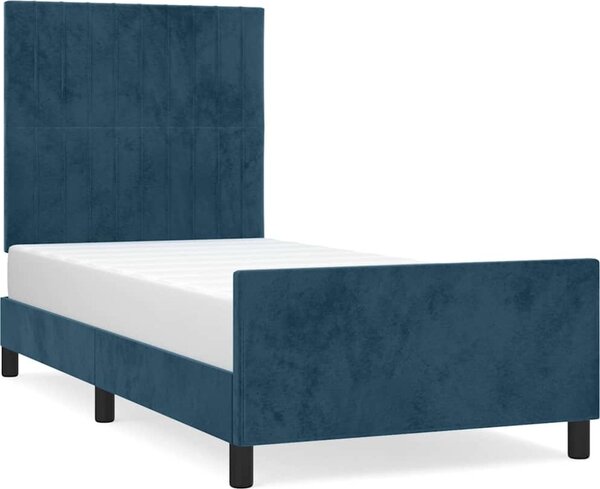 VidaXL Rám postele bez matrace 90 x 200 cm samet [3125856] Barva: Tmavě moddrá