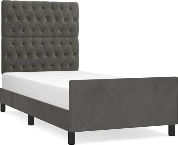VidaXL Rám postele bez matrace 90 x 190 cm samet [3125911] Barva: Tmavě šedá