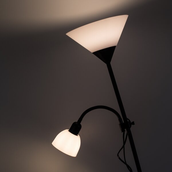 Brilagi - Stojací lampa ARIANA 1xE27/100W/230V + 1xE14/25W černá