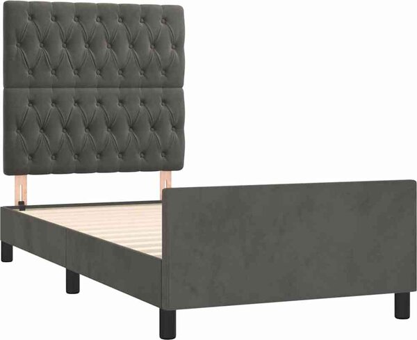 VidaXL Rám postele bez matrace 90 x 190 cm samet [3125911] Barva: Tmavě šedá