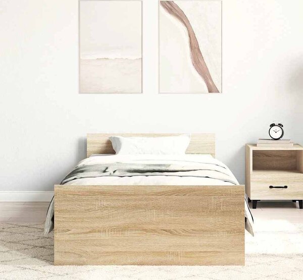 VidaXL Rám postele bez matrace 90 x 190 cm kompozitní dřevo [835939] Barva: Bílá