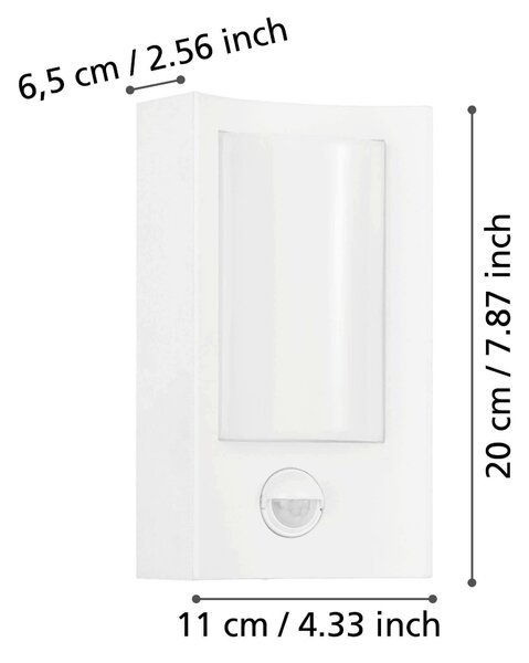 VENKOVNÍ NÁSTĚNNÉ SVÍTIDLO, 11/6,5/19 cm Eglo - Online Only svítidla, Online Only