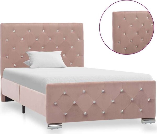 VidaXL Rám postele samet 90 x 200 cm [286823] Barva: Růžová