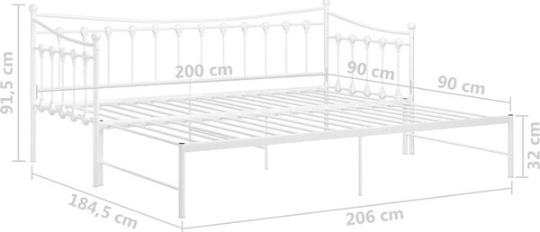 VidaXL Rám vysouvací postele/pohovky kovový 90 x 200 cm [324759] Barva: Černá
