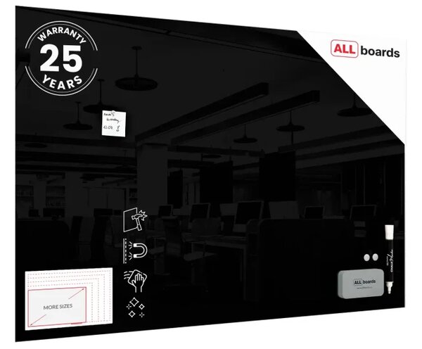 Skleněná tabule 120 x 60 cm ALLboards CLASSIC TS120x60BK