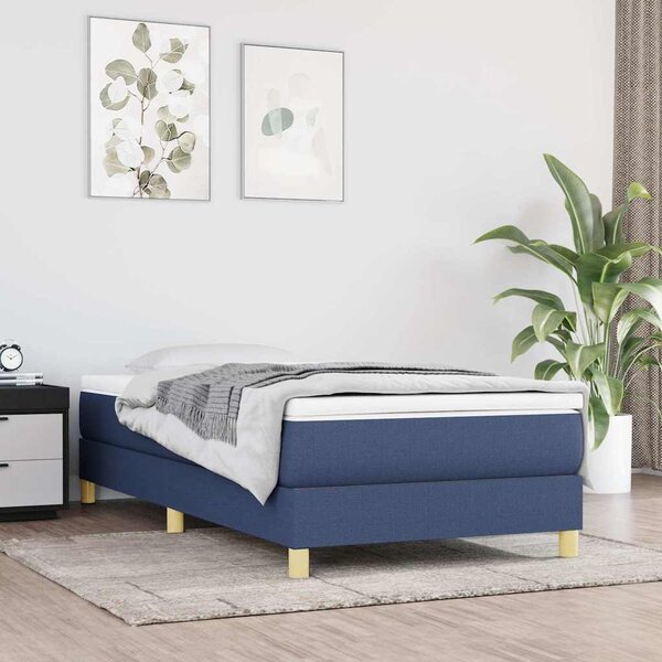 VidaXL Rám postele s boxspringem 90 x 200 cm textil [3120584] Barva: Modrá