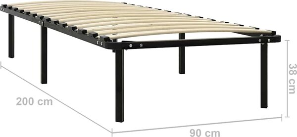 VidaXL Rám postele černý kov 90 x 200 cm [284678]