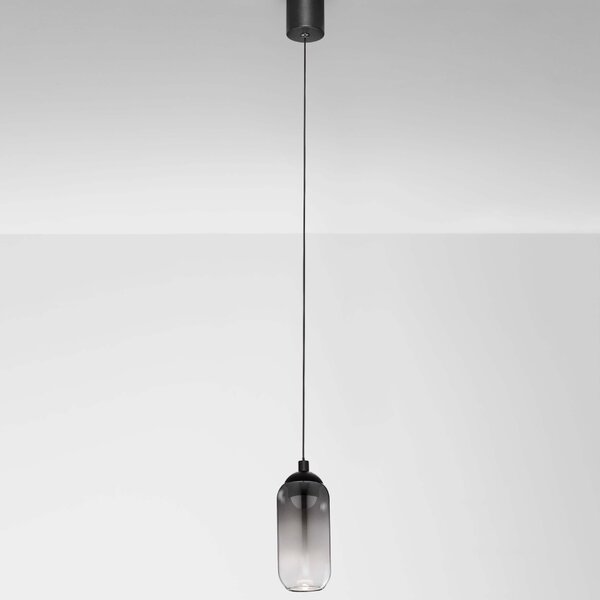 Kouřově šedé skleněné závěsné LED světlo Nova Luce Kita 7 cm