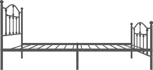 VidaXL Kovový rám postele s hlavovým a nožním čelem 90 x 200 cm [353499] Barva: Černá