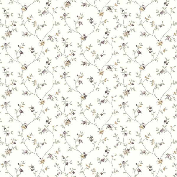 Bílá vliesová květinová tapeta na zeď, 12333, Fiori Country, Parato