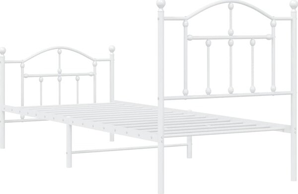 VidaXL Kovový rám postele s hlavovým a nožním čelem 90 x 200 cm [353499] Barva: Černá