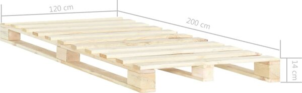 VidaXL Rám postele z palet masivní borovice 120 x 200 cm [285264] Barva: barva dřeva
