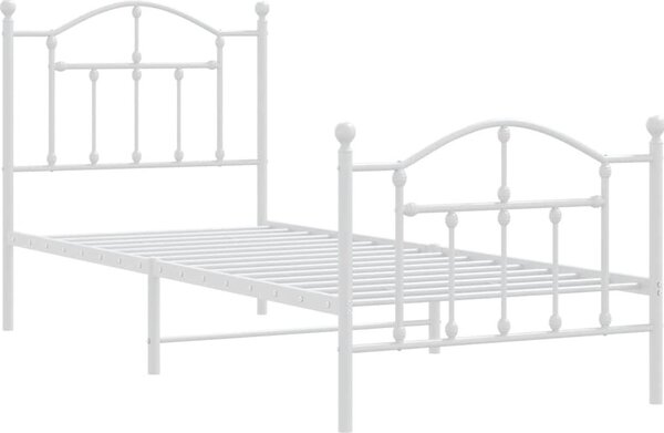 VidaXL Kovový rám postele s hlavovým a nožním čelem 90 x 200 cm [353499] Barva: Černá