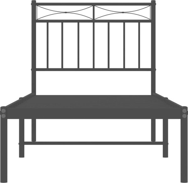 VidaXL Kovový rám postele s čelem 80 x 200 cm [373731] Barva: Bílá