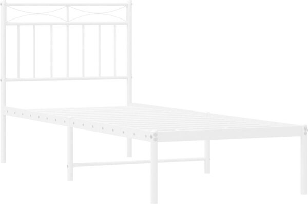 VidaXL Kovový rám postele s čelem 80 x 200 cm [373731] Barva: Bílá