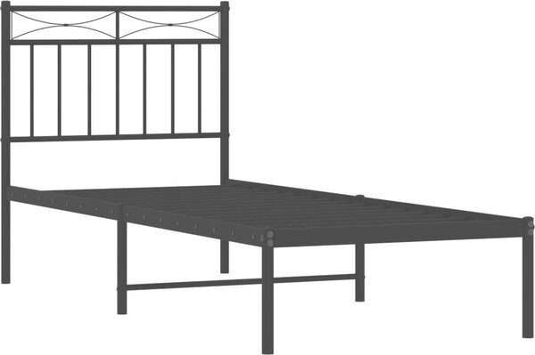 VidaXL Kovový rám postele s čelem 80 x 200 cm [373731] Barva: Bílá