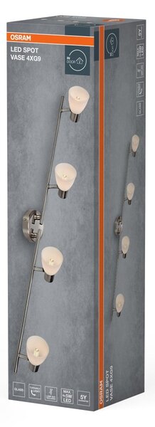 Bodové svítidlo LED Vase, 4x G9, Kartáčovaný nikl