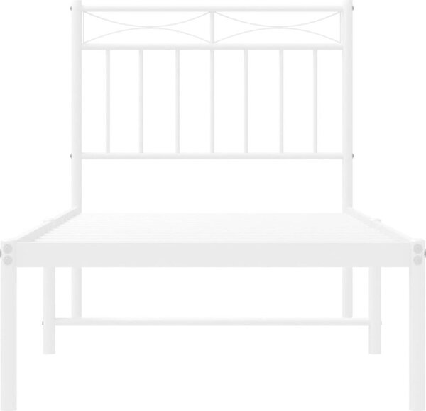 VidaXL Kovový rám postele s čelem 80 x 200 cm [373731] Barva: Bílá