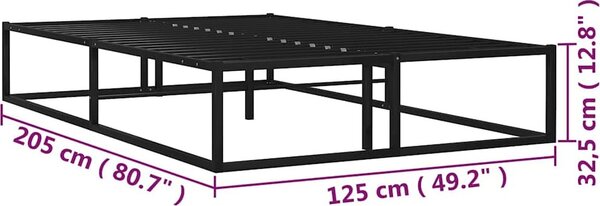 VidaXL Rám postele bez matrace 120x200 cm kovový [324787] Barva: Černá