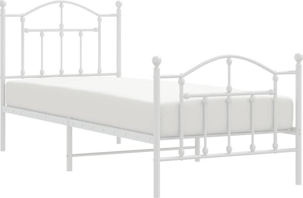 VidaXL Kovový rám postele s hlavovým a nožním čelem 90 x 200 cm [353499] Barva: Černá