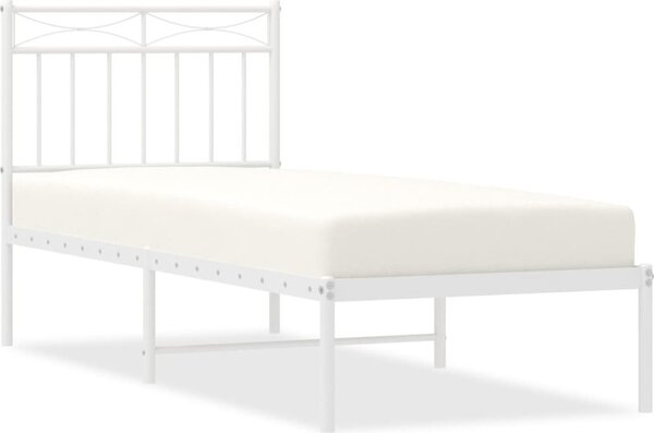 VidaXL Kovový rám postele s čelem 80 x 200 cm [373731] Barva: Bílá