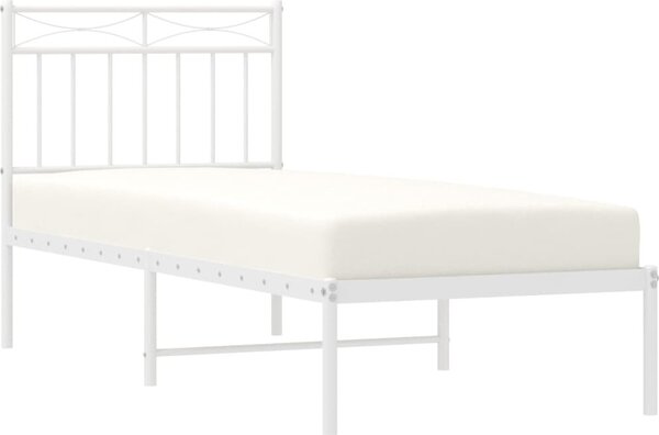 VidaXL Kovový rám postele s čelem 80 x 200 cm [373731] Barva: Bílá