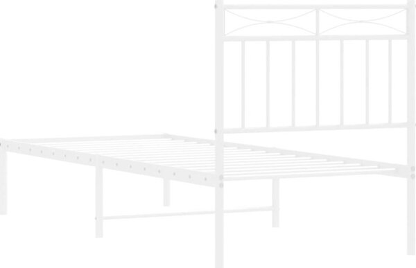 VidaXL Kovový rám postele s čelem 80 x 200 cm [373731] Barva: Bílá