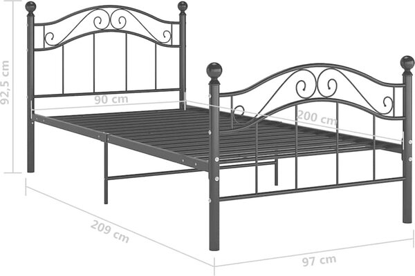 VidaXL Rám postele kov 90 x 200 cm [324989] Barva: Bílá