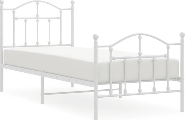 VidaXL Kovový rám postele s hlavovým a nožním čelem 90 x 200 cm [353499] Barva: Černá