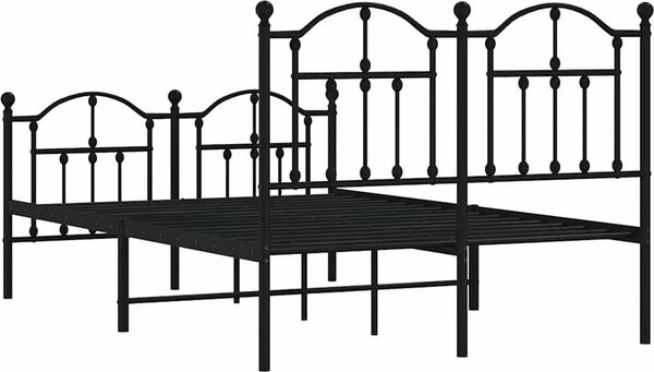 VidaXL Kovový rám postele s hlavovým a nožním čelem 120 x 200 cm [353455] Barva: Bílá